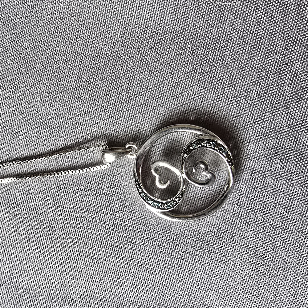 Elegant Silver Open-Heart Collection Pendant Necklace